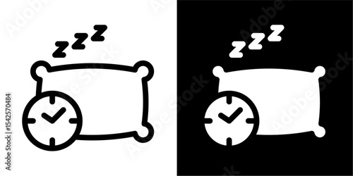 Pillow with Zzz and Clock Icon: Sleep Schedule & Rest