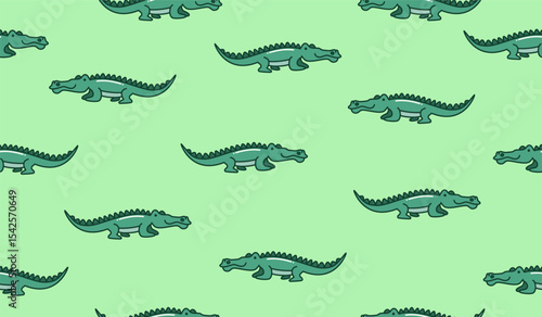 Cute crocodile pattern background vector design