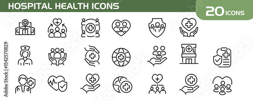 Hospital Health Icon Suitable for data icon and presentation infographic needs