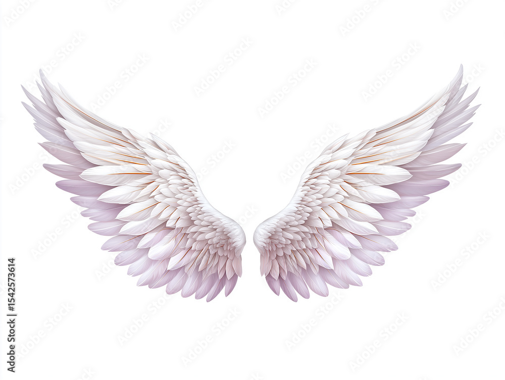 Obraz premium Graceful angel wings with delicate feather details, perfect for artistic and spiritual themes