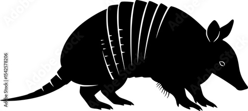 Armadillo vector illustration silhouette cute mammal animal drawing graphic art design isolated on white
