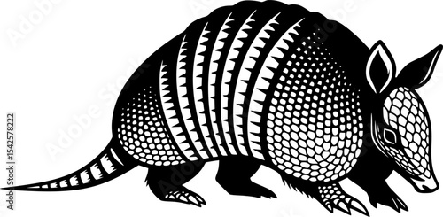 Armadillo vector illustration silhouette cute mammal animal drawing graphic art design isolated on white
