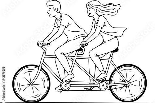 Couple Tandem Ride
