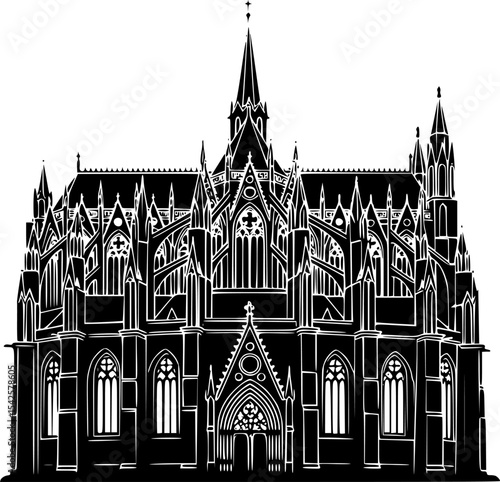 Silhouette of a Gothic Cathedral
