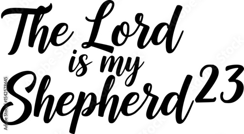Calligraphy Silhouette: Psalm 23 - The Lord is my Shepherd
