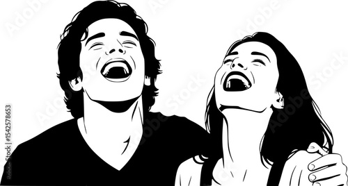 Best Friends Silhouette Laughing
