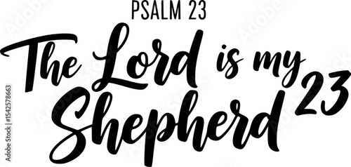 Calligraphy Silhouette: Psalm 23 - The Lord is my Shepherd
