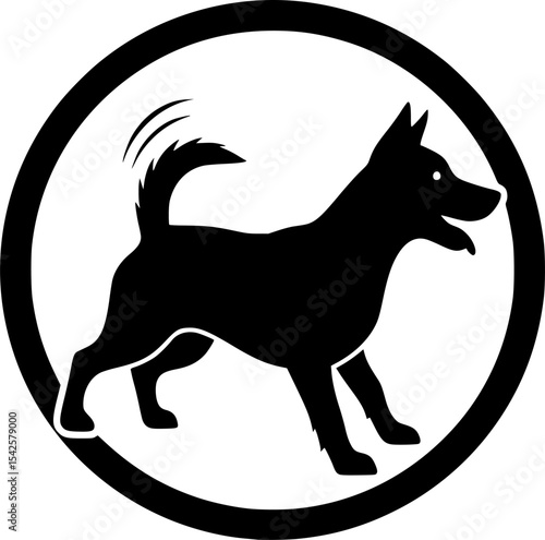 Playful Dog Silhouette
