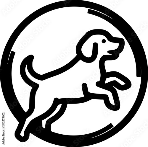 Playful Dog Silhouette

