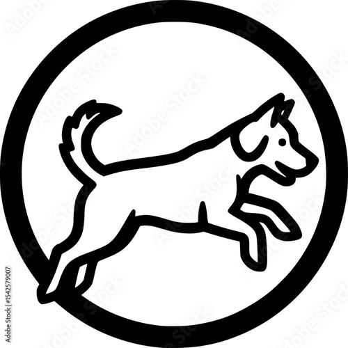Playful Dog Silhouette
