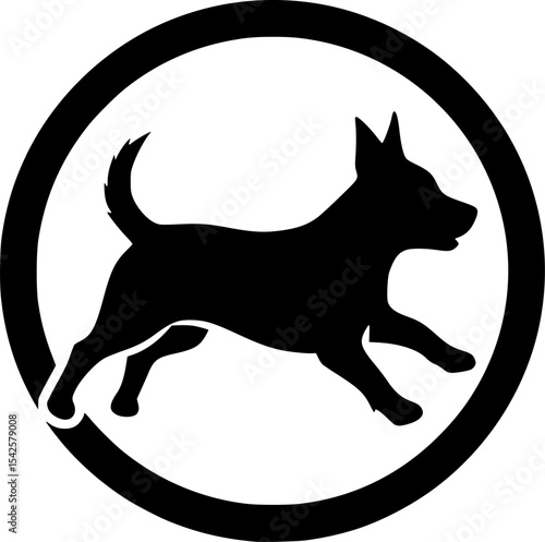 Playful Dog Silhouette
