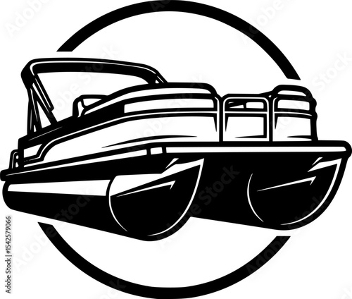 Pontoon Boat Silhouette
