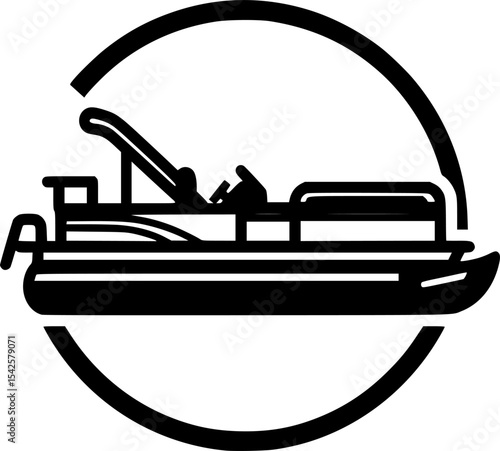 Pontoon Boat Silhouette
