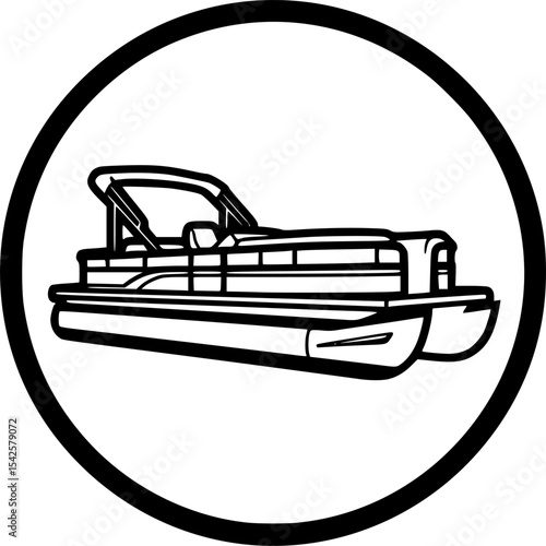 Pontoon Boat Silhouette
