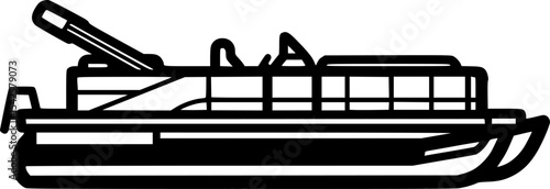 Pontoon Boat Silhouette
