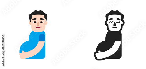 Pregnant Man Blue Pale