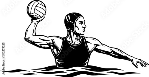 Water Polo Player Silhouette
