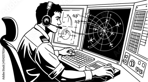 Air Traffic Controller in Action
