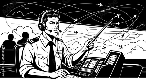 Air Traffic Controller in Action
