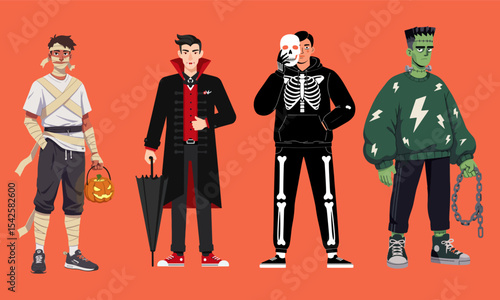 illustration vector graphic of halloween costum for man