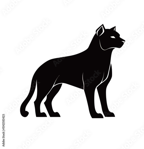 Wallpaper Mural Stylized black silhouette of a confident dog standing proudly. Torontodigital.ca