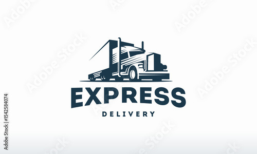 Silhouette of a semi-truck, conveying a message of express delivery.