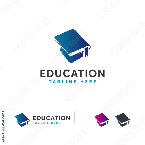 Education  featuring an open book in the shape of a graduation cap.