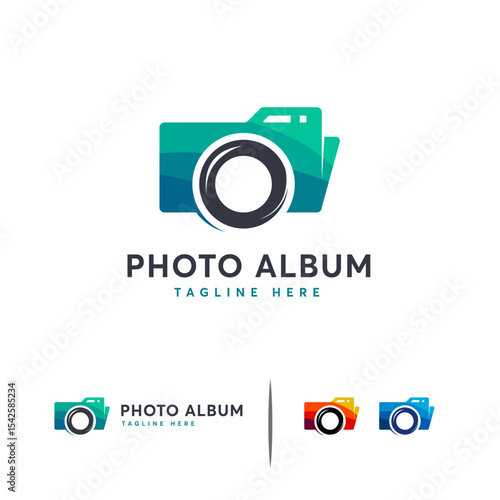 Colorful camera photo album  design.