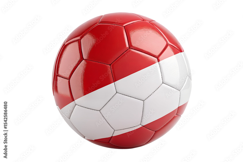 Naklejka premium Austria soccer ball patriotic isolated on transparent or white