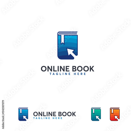 Online book  design featuring a book and a cursor.