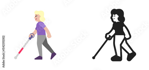 Person with Cane Light Purple