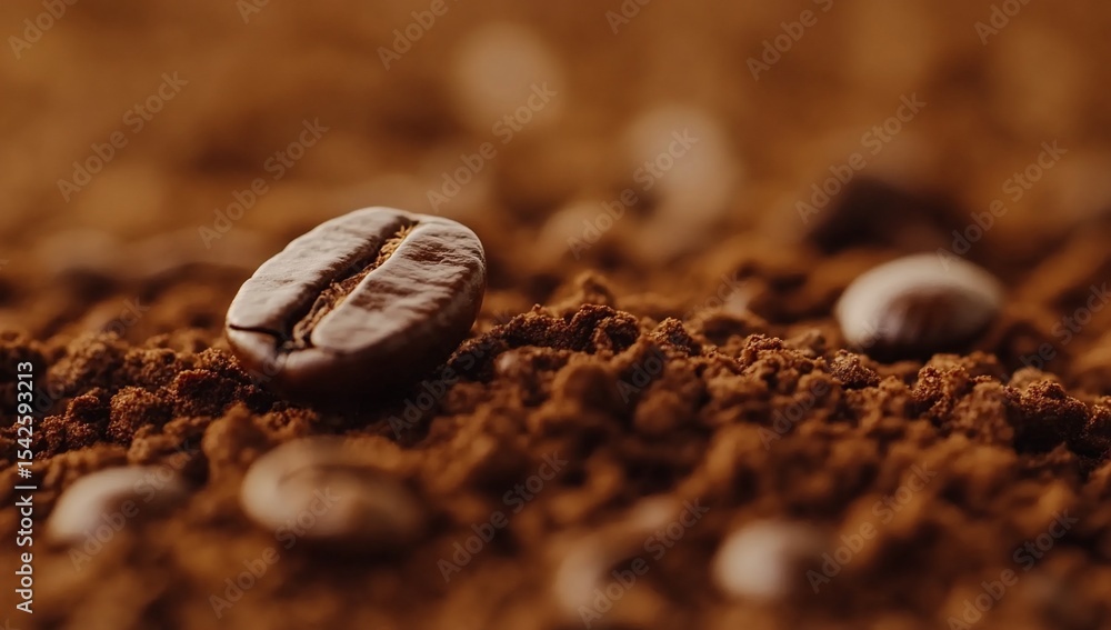 Coffee bean on ground coffee. Coffee bean on ground coffee.