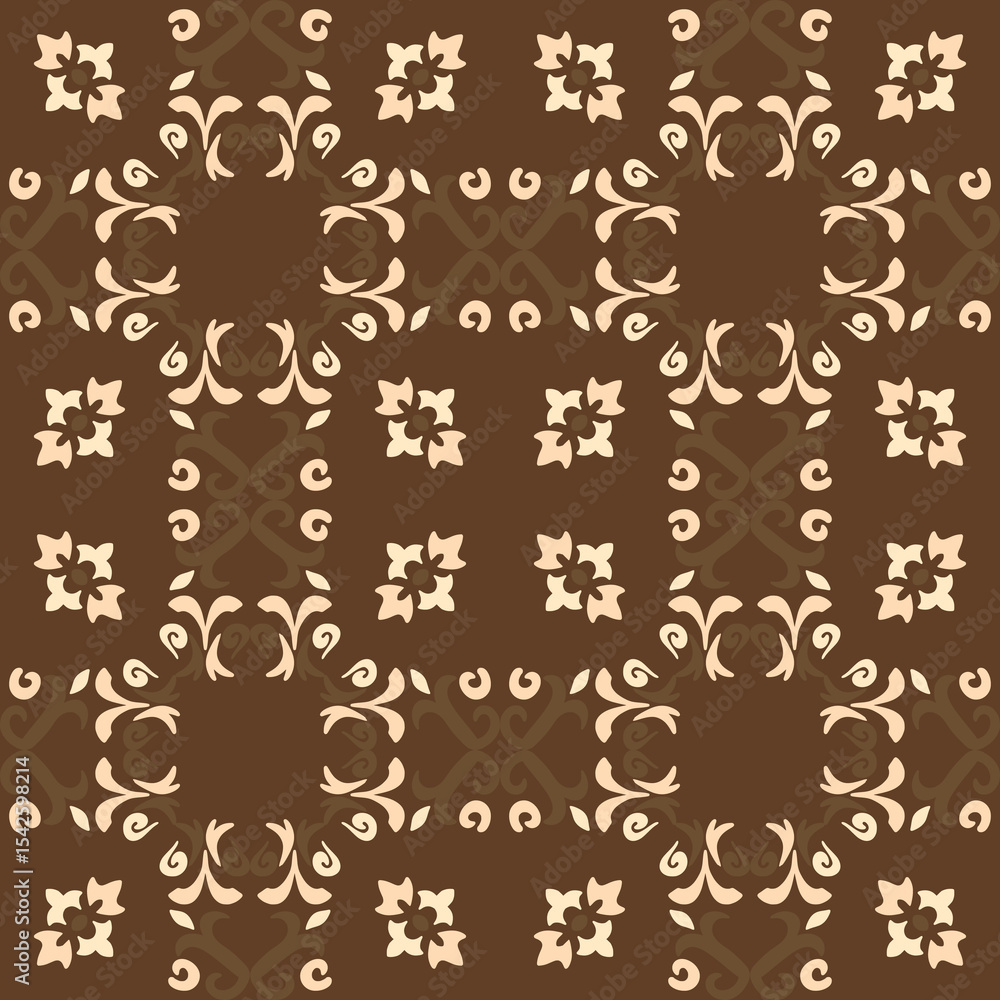 custom made wallpaper toronto digitalSeamless vintage damask floral tile design in brown and earthy tones, perfect for textile prints and home decor.