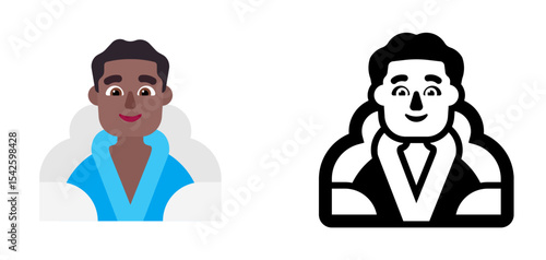 Person in Steam Bath Brown Blue