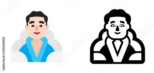 Person in Steam Bath Pale Blue