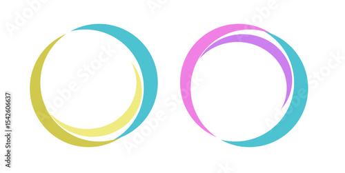 Set of colorful circles frames 