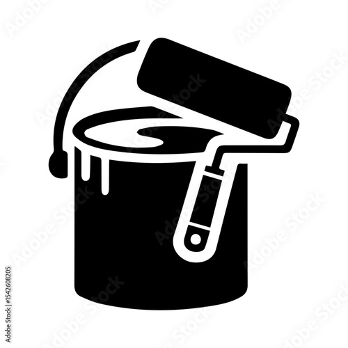Paint bucket and paint roller icon
