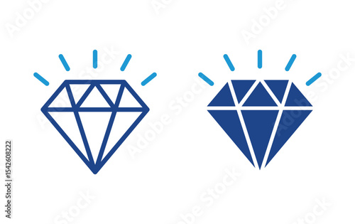 Diamond icon, Diamond sign vector	