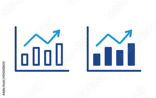 growing graph icon, data sign vector
