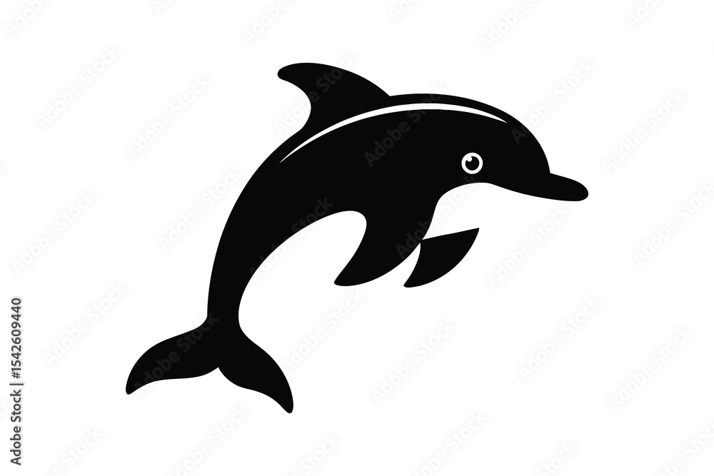 Fototapeta premium Cute dolphin illustration in flat clean vector graphic style