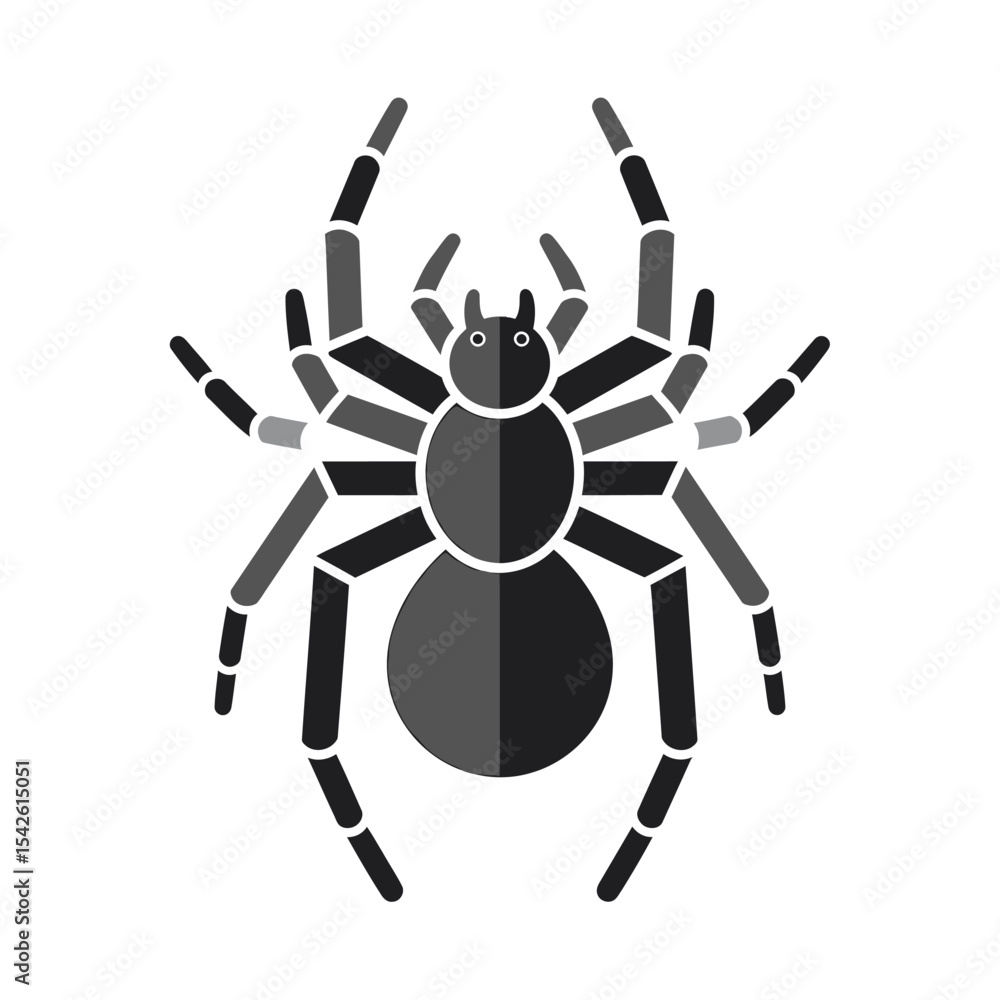 Minimalist Spider Illustration with Detailed Legs and Body Configuration Minimalist Spider Illustration with Detailed Legs and Body Configuration