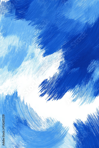 Blue brushstrokes painting dynamic modern art background