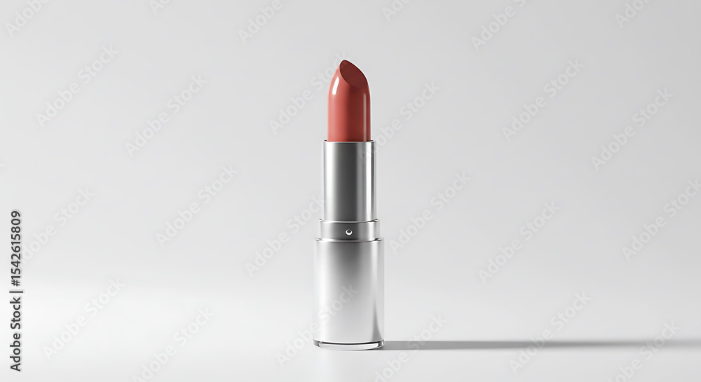 Elegant Lipstick on White Background with Soft Shadow and Minimalist Aesthetic Elegant Lipstick on White Background with Soft Shadow and Minimalist Aesthetic