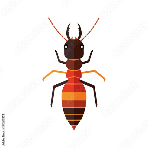 Stylized termite illustration showcasing pest control concept in vector format