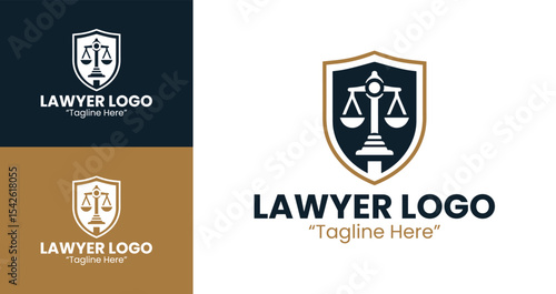Modern Lawyer Logo with Shield and Scales for Legal Services Branding