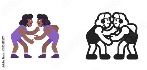 Wrestling Partners Brown Purple