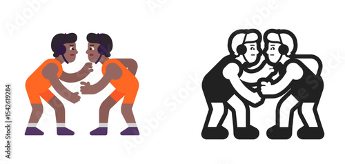Wrestling Partners Brown Orange