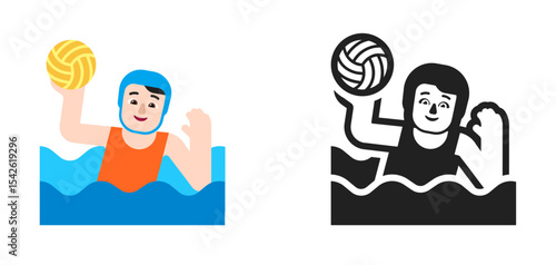 Water Polo Player Pale Orange