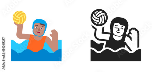 Water Polo Player Medium Orange