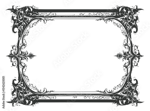 Gothic frame decorative frame with black and white